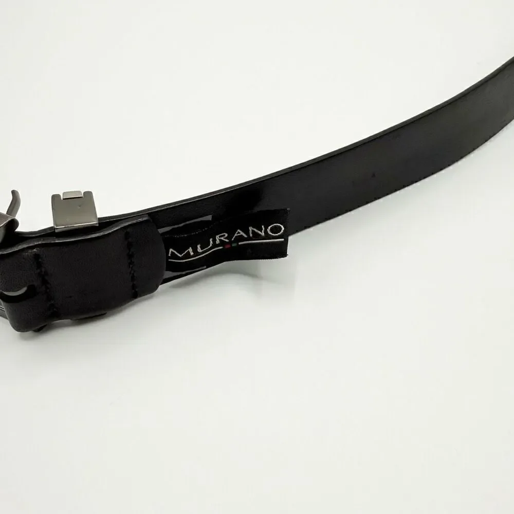 Murano 100% cow hide leather black belt - Men’s 38